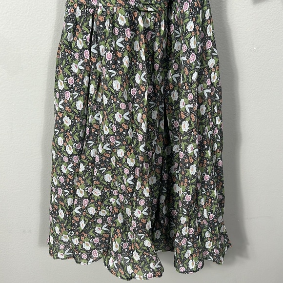 Joie Gabrielle Midi Cotton Tiered Skirt Balloon Sleeves Belted V Neck Dress sz 4 - Picture 17 of 17